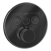 GESSI HI-FI COMFORT смеситель настенный встраиваемый, термостатический, с 3 запорными кнопками, цвет Black Metal PVD - Gidratop.ru изображение