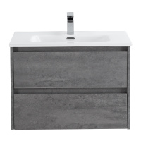 KRAFT База под раковину подвесная с двумя выкатными ящиками, Cemento Grigio, 600x460x500, KRAFT-600-2C-SO-CG - Gidratop.ru изображение