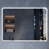 Зеркало LED VLM-3VC800-2 800х600 c сенсорным выключателем и диммером, антизапотевание - Gidratop.ru изображение