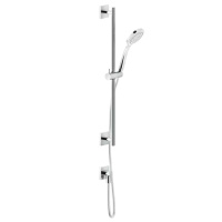 GESSI Rilievo штанга в комплекте с душевой лейкой, шланг 1,50 м, вывод воды из стены, цвет: хром - Gidratop.ru изображение