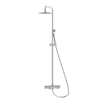 Newform X-STEEL 316 Душевая стойка с термо смес., верхний душ 250 мм, ручной душ, шланг 150 см, цвет: INOX - Gidratop.ru изображение