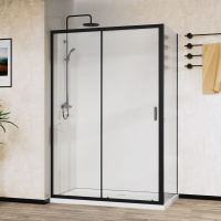 Душевой уголок City VSR-5CT9011CLB, 1100*900, черный, стекло прозрачное - Gidratop.ru изображение