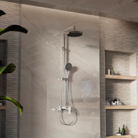 Душевая стойка VSFS-413CH с изливом, хром - Gidratop.ru изображение