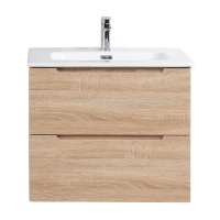 ETNA База под раковину подвесная с двумя выкатными ящиками, с доводчиками, Rovere Bianco, 700x455x500, ETNA-700-2C-SO-WO-P - Gidratop.ru изображение