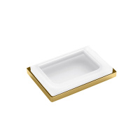 Colombo Look Мыльница настольная, цвет: PVD золото матовое/матовое стекло - Gidratop.ru изображение