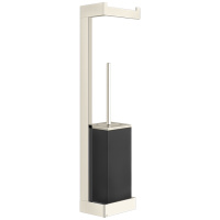 GESSI  INVERSO ACCESSORIES стойка настенная с держателем для туалетной бумаги и ершиком черным, цвет: Warm Bronze Br PVD - Gidratop.ru изображение