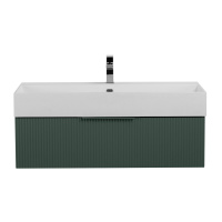 PREMIUM Тумба подвесная под раковину с выдвижным ящиком, 55425 Plisse Verde opaco, 90x44x25