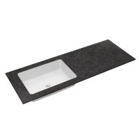 Столешница из натурального мрамора с интегрированной раковиной VWTB-4LX140VB-L, левая,черный Версаче - Gidratop.ru изображение