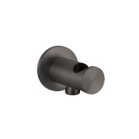 GESSI 316 держатель для душевой лейки с выводом воды на 1/2, цвет: brushed black metal pvd - Gidratop.ru изображение