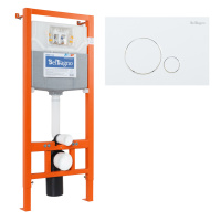 Комплект 2 в 1  Система инсталляции для унитазов BelBagno BB001-120  с кнопкой смыва BB014-SR-BIANCO - Gidratop.ru изображение