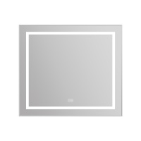Зеркало в алюминиевой раме со встроенным светильником, сенсорным выключателем и подогревом, SPC-KRAFT-885-785-TCH-WARM, 885x32x785 мм - Gidratop.ru изображение