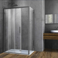 Душевой уголок Soft VSR-3SO9015CLGM, 1500*900, вороненая сталь, стекло прозрачное