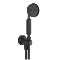 GESSI VENTI20 комплект для душа с ручным душем, шлангом 1500 мм., держателем с подводом воды, цвет черный матовый - Gidratop.ru изображение