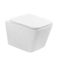 Унитаз ABBER Rechteck AC1201T подвесной белый, безободковый, смыв торнадо - Gidratop.ru изображение