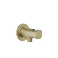Gessi Ingranaggio держатель для душевой лейки с выводом воды, цвет: Brushed Brass PVD - Gidratop.ru изображение