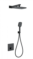 Душевая система с термостатом встраиваемая WONZON & WOGHAND, Черный матовый (WW-D2017-B-MB) - Gidratop.ru изображение