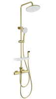 Душевая система с гигиеническим душем и термостатом WONZON & WOGHAND Plate, Брашированное золото (WW-C3017-A1-BG) - Gidratop.ru изображение