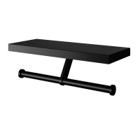 Двойной держатель для туалетной бумаги с полкой WONZON & WOGHAND, Черный матовый (WW-V3802-MB) - Gidratop.ru изображение