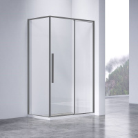 Душевой уголок Slim-N VSR-4SN9011CLGM, 1100*900, вороненая сталь, стекло прозрачное - Gidratop.ru изображение