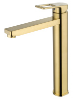 Смеситель для раковины высокий WONZON & WOGHAND FRAME, Брашированное золото (WW-88239010- BG) - Gidratop.ru изображение