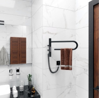 Полотенцесушитель электрический Vincea VTD-1P1BE 39x25, черный, таймер - Gidratop.ru изображение