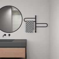 Полотенцесушитель электрический Vincea VTD-1R1CBE 44x60, черный, таймер - Gidratop.ru изображение