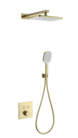 Душевая система с термостатом встраиваемая WONZON & WOGHAND, Брашированное золото (WW-D2017-B-BG) - Gidratop.ru изображение
