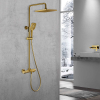 Душевая стойка Next VSFS-1N1TBG термостатическая, брашированное золото - Gidratop.ru изображение