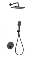 Душевая система с термостатом встраиваемая WONZON & WOGHAND, Черный матовый (WW-D2017-A-MB) - Gidratop.ru изображение