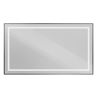 Зеркало в алюминиевой раме со встроенным светильником и сенсорным выключателем по периметру рамы, SPC-KRAFT-1400-800-SENS-NERO, 1400x800x32 мм - Gidratop.ru изображение