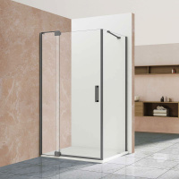 Душевой уголок Extra VSR-1E901090CLGM, 900/1000*900, вороненая сталь, стекло прозрачное - Gidratop.ru изображение