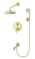 Душевая система встраиваемая WONZON & WOGHAND STEAM, Брашированное золото (WW-88939008-BG) - Gidratop.ru изображение