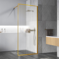Душевая перегородка Walk-In VSW-1HP120FLBG, 1200*2000, брашированное золото, стекло рифленое - Gidratop.ru изображение