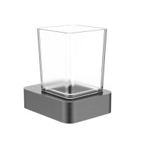 Стакан для зубных щеток с держателем WONZON & WOGHAND LOTTE, Темный графит (WW-8321-BGM) - Gidratop.ru изображение