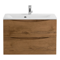 MARINO База под раковину подвесная с двумя выкатными ящиками, Rovere Nature, 750x450x500, MARINO-750-2C-SO-RN-P - Gidratop.ru изображение