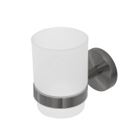 RELAX-TUMS-GM Стакан подвесной, стекло, исполнение оружейная сталь - Gidratop.ru изображение