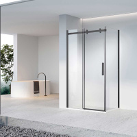 Душевой уголок Como-N VSR-4CN9015CLB, 1500*900, черный, стекло прозрачное - Gidratop.ru изображение