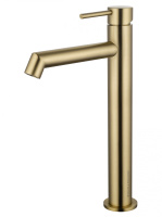 Смеситель для раковины высокий WONZON & WOGHAND, Брашированное золото (WW-H1064-BG) - Gidratop.ru изображение