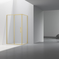 Душевой уголок Slim 8mm VSR-4SLP9012CLG, 1200*900, брашированное золото, стекло прозрачное