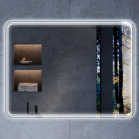 Зеркало LED VLM-3MA800 800х600 c сенсорным выключателем и диммером - Gidratop.ru изображение