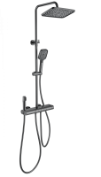 Душевая система с термостатом WONZON & WOGHAND MUSE Legato, Темный графит (WW-B4129-BGG) - Gidratop.ru изображение