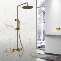 Душевая стойка Vogue VSFS-1V1TBG термостатическая, брашированное золото - Gidratop.ru изображение