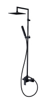 PORTA-CD-NOP Душевая колонна со смесителем для верхнего и ручного душа, верхний душ из нержавеющей стали, исполнение черный матовый