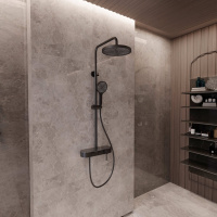 Душевая стойка VSFS-402MB, черный матовый - Gidratop.ru изображение