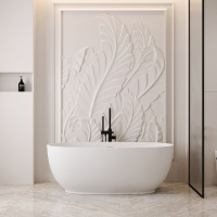 Ванна из искусственного камня ABBER Stein AS9641-1.4 белая матовая - Gidratop.ru изображение