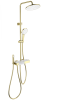 Душевая система с термостатом WONZON & WOGHAND MUSE Forte, Брашированное золото (WW-B3580-BG) - Gidratop.ru изображение