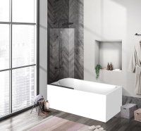 Душевая шторка на ванну BelBagno UNO-V-1-90/150-C-NERO - Gidratop.ru изображение