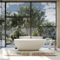 Ванна из искусственного камня ABBER Stein AS9611-1.7 белая матовая - Gidratop.ru изображение