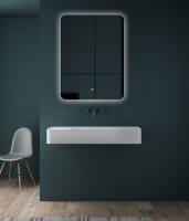 Зеркало LED VLM-3BE700 700х800 c сенсорным выключателем и диммером - Gidratop.ru изображение