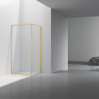 Душевой уголок Slim 8mm VSR-4SLP9010CLG, 1000*900, брашированное золото, стекло прозрачное